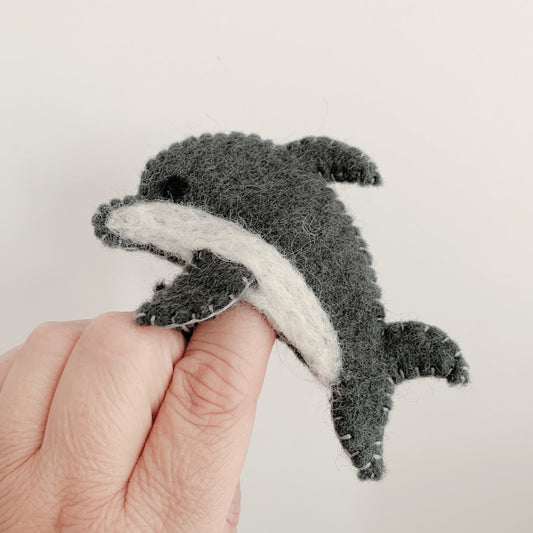 Dolphin Felt Finger Puppet - Australian Sea Creatures