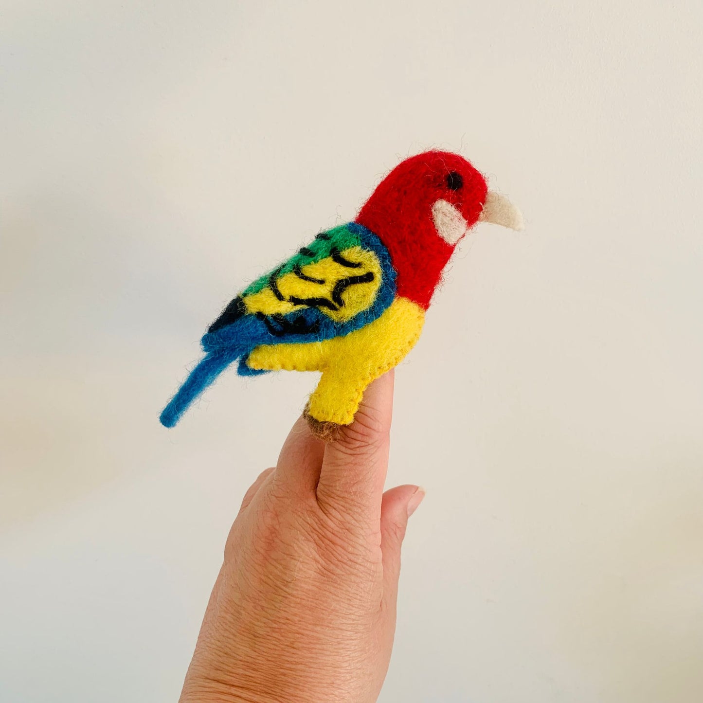 Eastern Rosella Felt Finger Puppet - Australian Native Bird