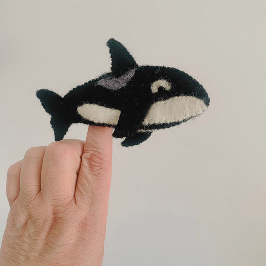 Orca Whale Felt Finger Puppet - Australian Sea Creatures