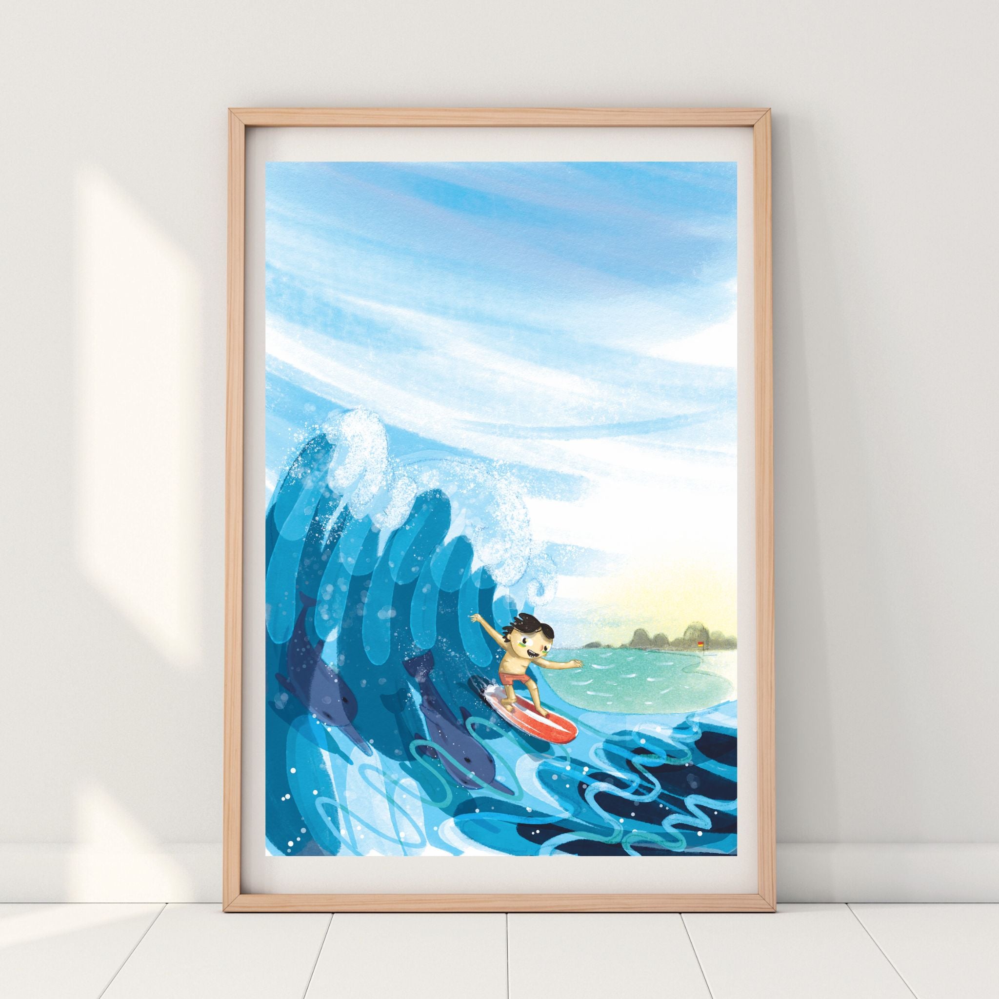 AVON BEACH - newest Sustainable Kitesurfing Fine Art (Giclee) Print (Unframed & Unmounted)