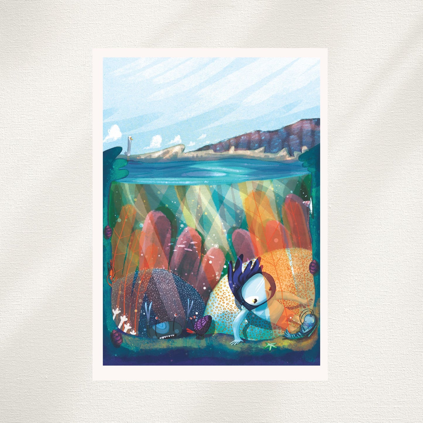 A Day at the Rockpools Giclée Print